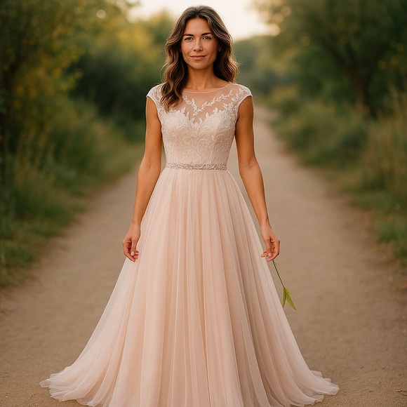 Rebecca Ingram Carrie Romantic Ballgown Wedding Dress NWOT 12 - Picture 3 of 7